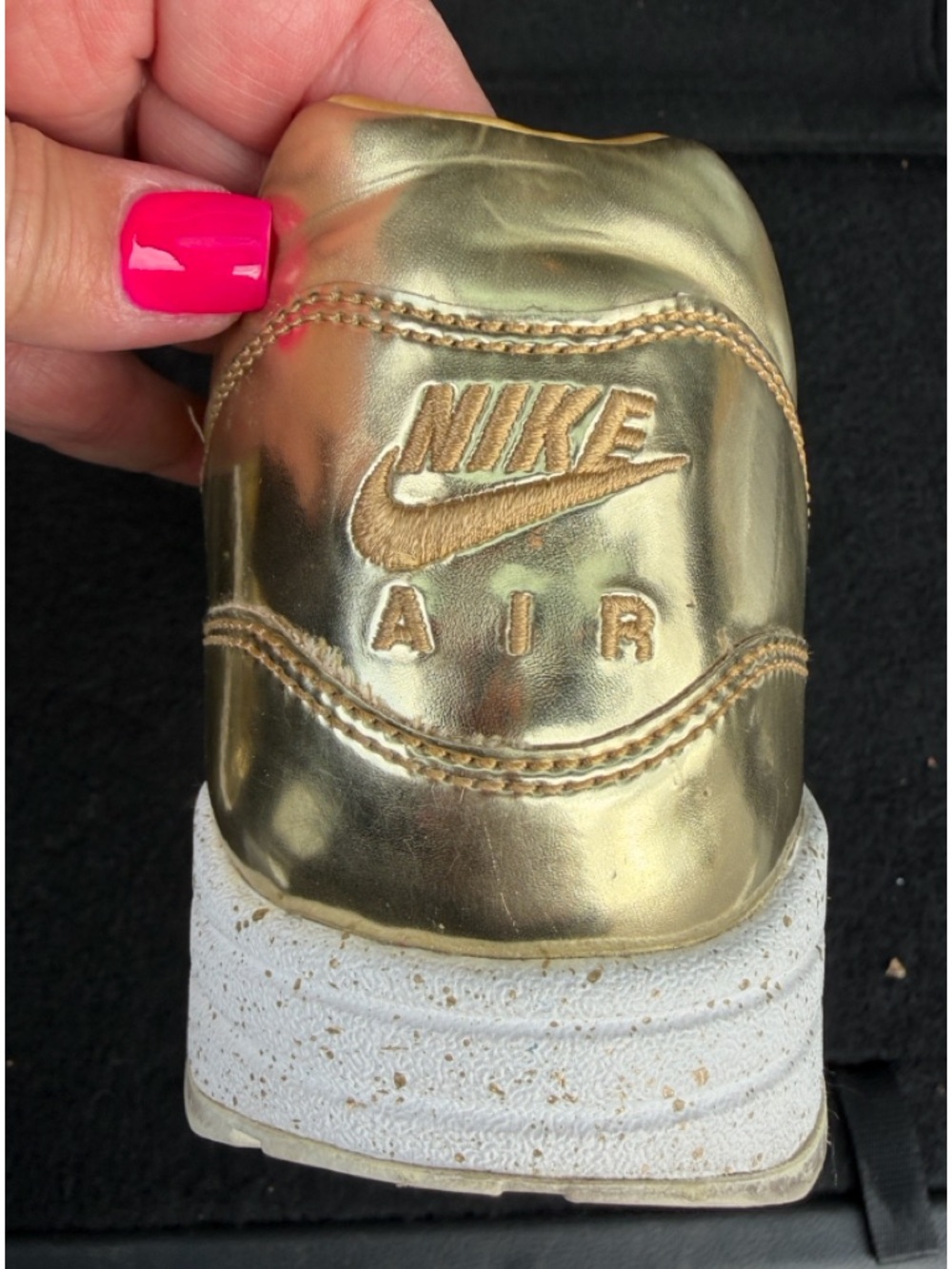 Nike iD Air Max 1 Liquid Gold Ladies Sneakers, Size 10 - Picture 6 of 12